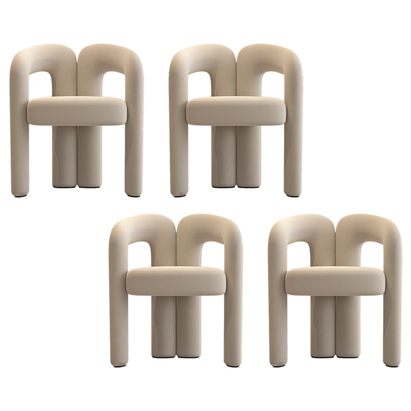 Modern Style Upholstered Dining Chair Open Back Dining Armchair