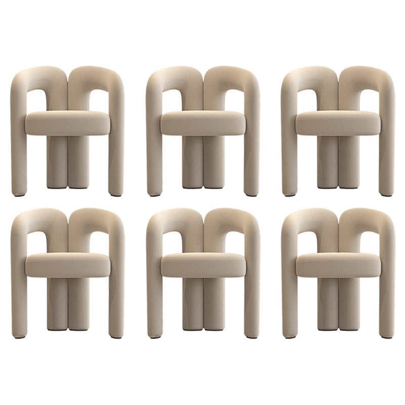 Modern Style Upholstered Dining Chair Open Back Dining Armchair