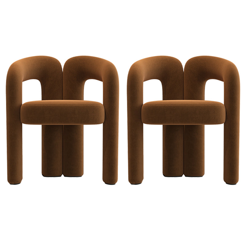 Modern Style Upholstered Dining Chair Open Back Dining Armchair