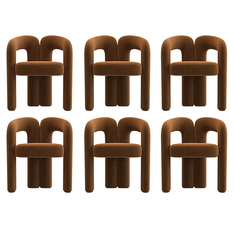 Modern Style Upholstered Dining Chair Open Back Dining Armchair