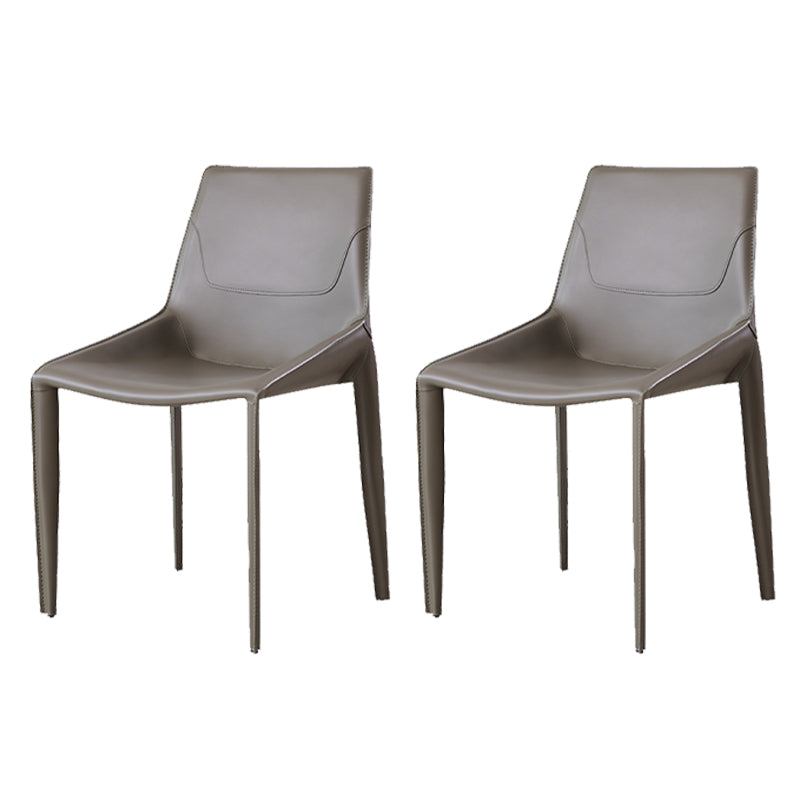Modern Style Dining Chair Armless Dining Chairs with Metal Legs for Kitchen Grey 2 Piece Set Clearhalo 'Dining Chairs' 'Dining Tables & Seating' 'dining_chair' 'furn' 'furn_dining_chair' 'Furniture' 'Kitchen & Dining Furniture' 5910278