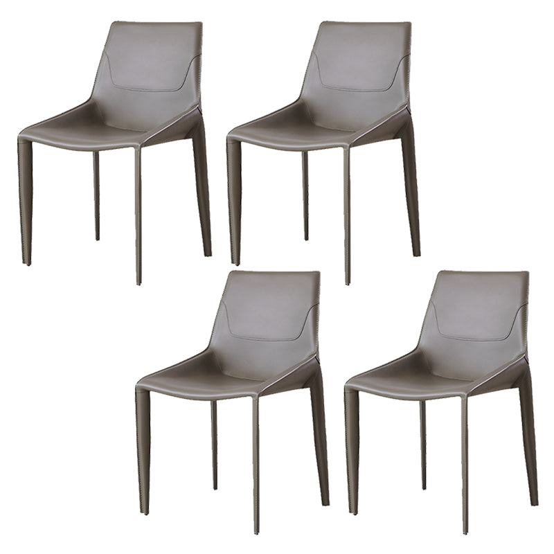 Modern Style Dining Chair Armless Dining Chairs with Metal Legs for Kitchen Grey 4 Piece Set Clearhalo 'Dining Chairs' 'Dining Tables & Seating' 'dining_chair' 'furn' 'furn_dining_chair' 'Furniture' 'Kitchen & Dining Furniture' 5910279