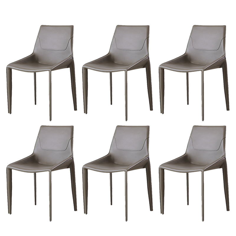 Modern Style Dining Chair Armless Dining Chairs with Metal Legs for Kitchen Grey 6 Piece Set Clearhalo 'Dining Chairs' 'Dining Tables & Seating' 'dining_chair' 'furn' 'furn_dining_chair' 'Furniture' 'Kitchen & Dining Furniture' 5910281