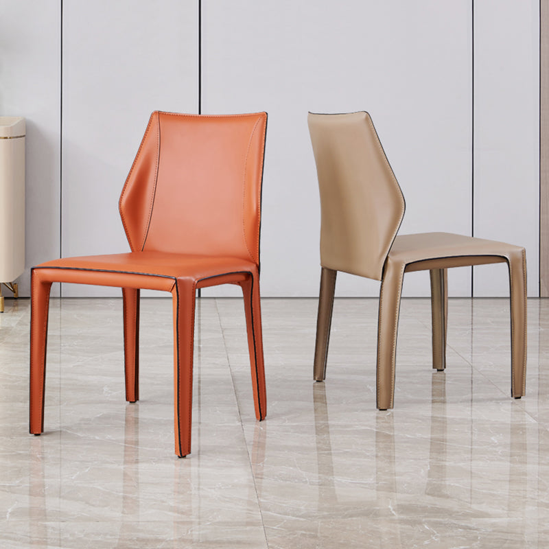 Sillas de comedor de estilo moderno sillas de comedor sin brazos con patas de metal para cocina