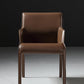 Faux Leather Contemporary Side Chair Matte Finish Solid Back Dining Chair