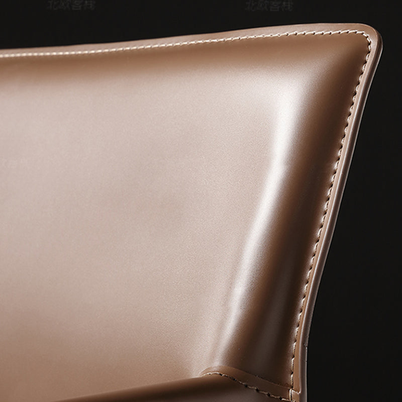 Faux Leather Contemporary Side Chair Matte Finish Solid Back Dining Chair