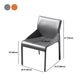 Faux Leather Contemporary Side Chair Matte Finish Solid Back Dining Chair