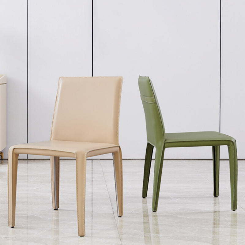 Sillas de comedor de estilo moderno silla de comedor sin brazo con patas de metal para cocina