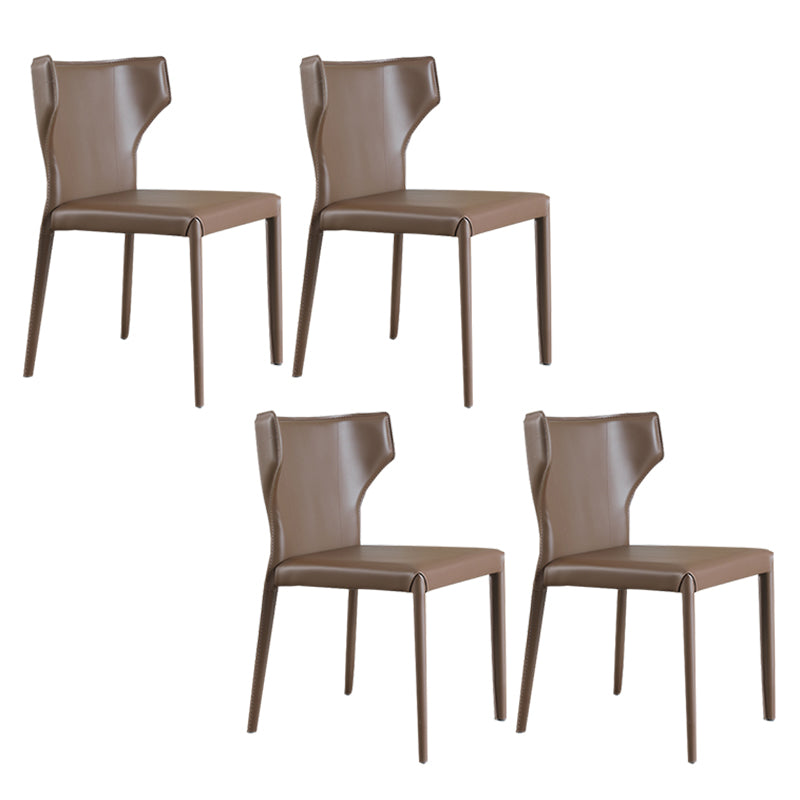 Modern Style Dining Chair Armless Dining Chair with Metal Legs for Kitchen