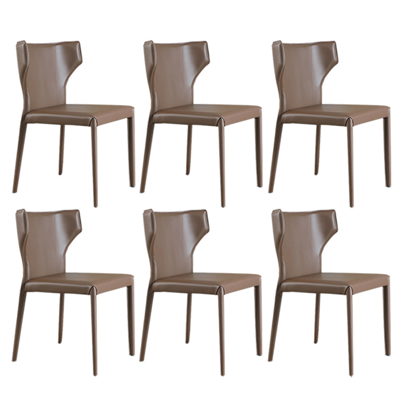 Modern Style Dining Chair Armless Dining Chair with Metal Legs for Kitchen