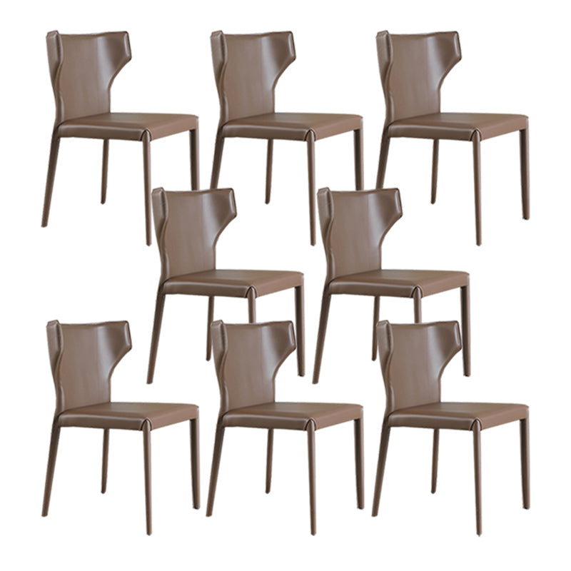 Modern Style Dining Chair Armless Dining Chair with Metal Legs for Kitchen