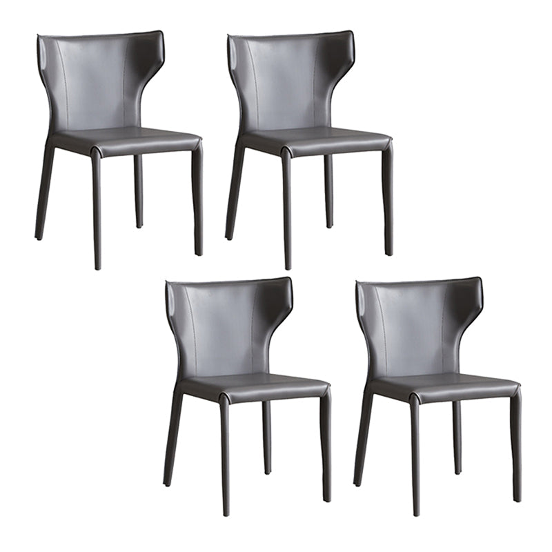 Modern Style Dining Chair Armless Dining Chair with Metal Legs for Kitchen