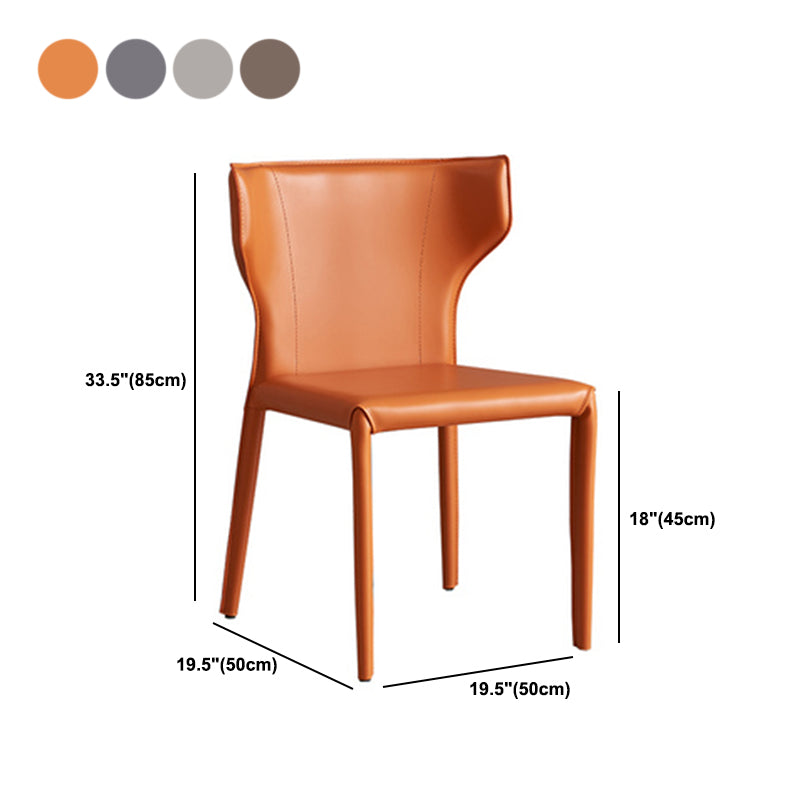 Modern Style Dining Chair Armless Dining Chair with Metal Legs for Kitchen