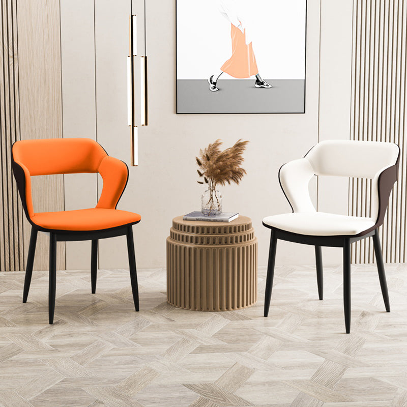 Sedia da pranzo in stile industriale sedia da pranzo senza braccio con gambe di metallo per cucina