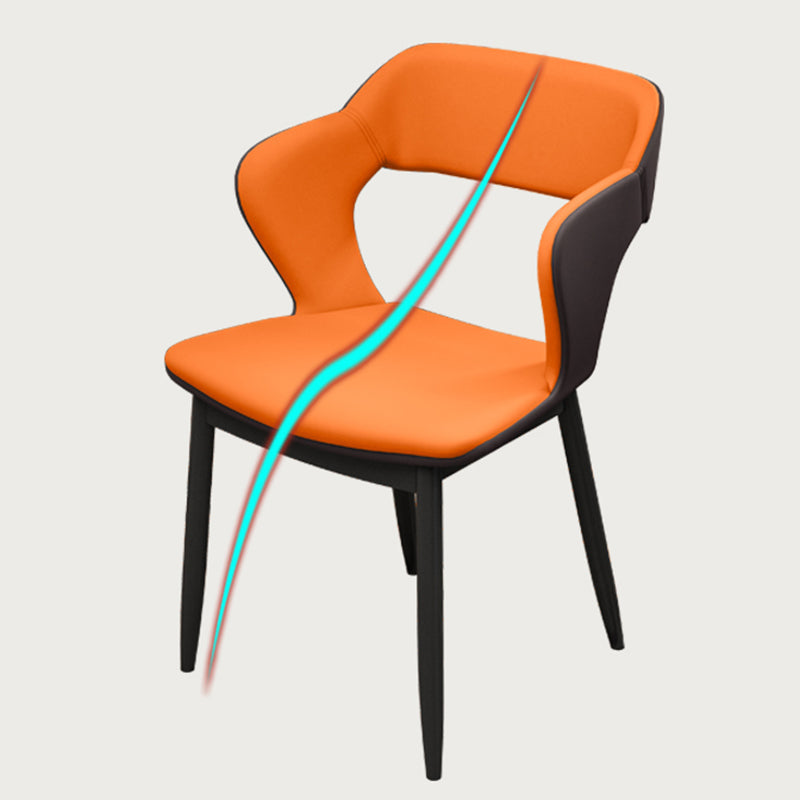 Sedia da pranzo in stile industriale sedia da pranzo senza braccio con gambe di metallo per cucina