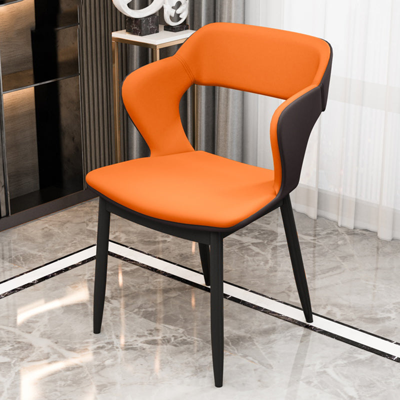 Sedia da pranzo in stile industriale sedia da pranzo senza braccio con gambe di metallo per cucina