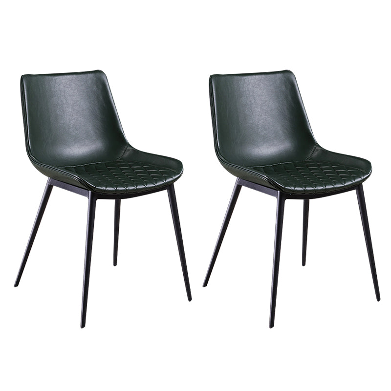 工業スタイルのダイニングチェアアームレスダイニングチェアはキッチン用の金属製の脚を備えています