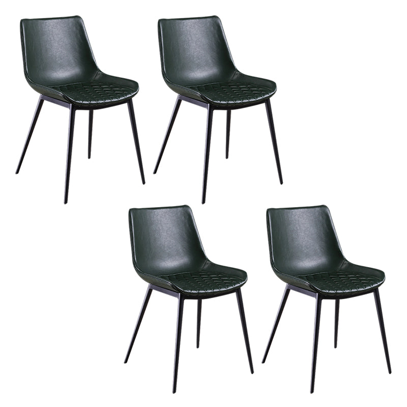 工業スタイルのダイニングチェアアームレスダイニングチェアはキッチン用の金属製の脚を備えています