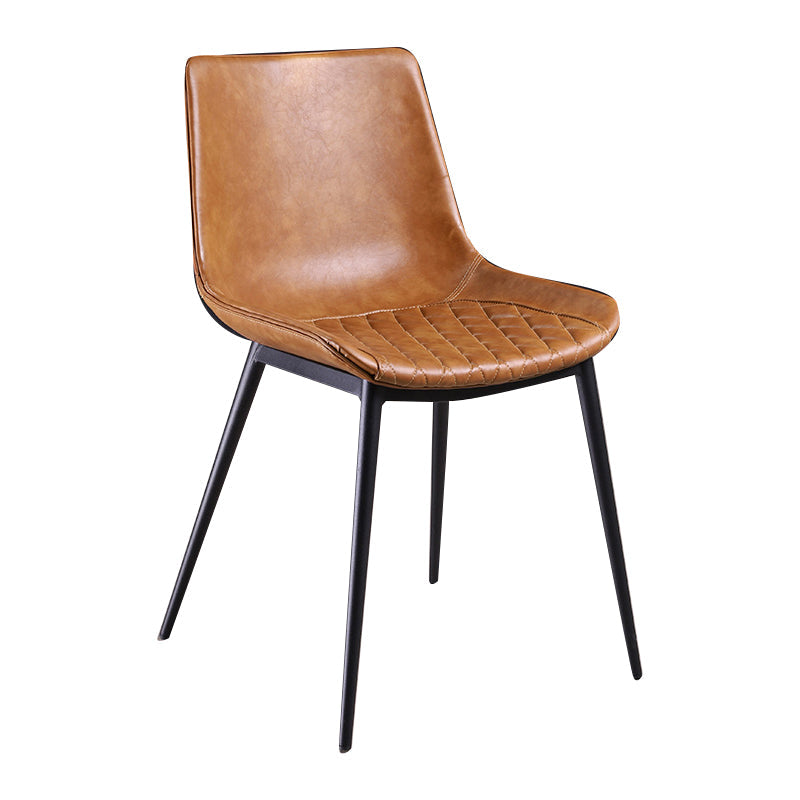 工業スタイルのダイニングチェアアームレスダイニングチェアはキッチン用の金属製の脚を備えています