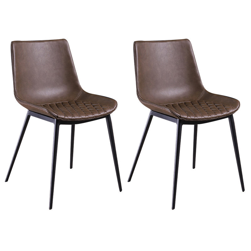 工業スタイルのダイニングチェアアームレスダイニングチェアはキッチン用の金属製の脚を備えています