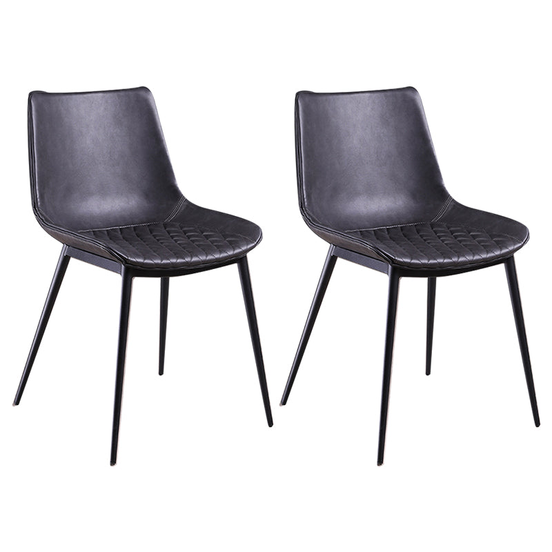 工業スタイルのダイニングチェアアームレスダイニングチェアはキッチン用の金属製の脚を備えています