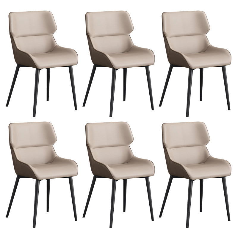 Modern Style Dining Chair Arm Dining Chair with Metal Legs for Kitchen Grey 6 Piece Set Clearhalo 'Dining Chairs' 'Dining Tables & Seating' 'dining_chair' 'furn' 'furn_dining_chair' 'Furniture' 'Kitchen & Dining Furniture' 5910483