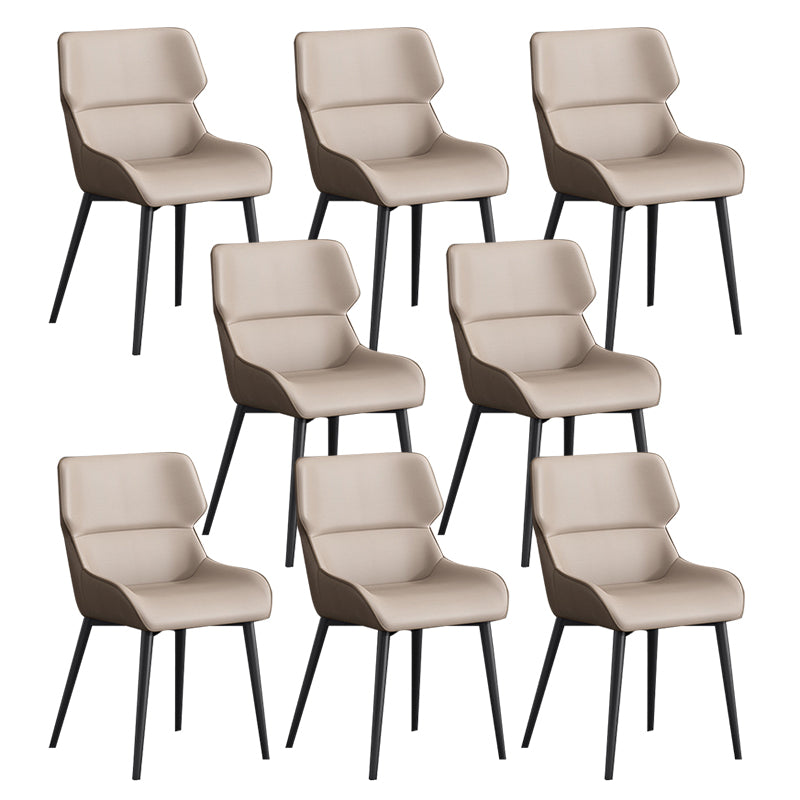 Modern Style Dining Chair Arm Dining Chair with Metal Legs for Kitchen Grey 8 Piece Set Clearhalo 'Dining Chairs' 'Dining Tables & Seating' 'dining_chair' 'furn' 'furn_dining_chair' 'Furniture' 'Kitchen & Dining Furniture' 5910484