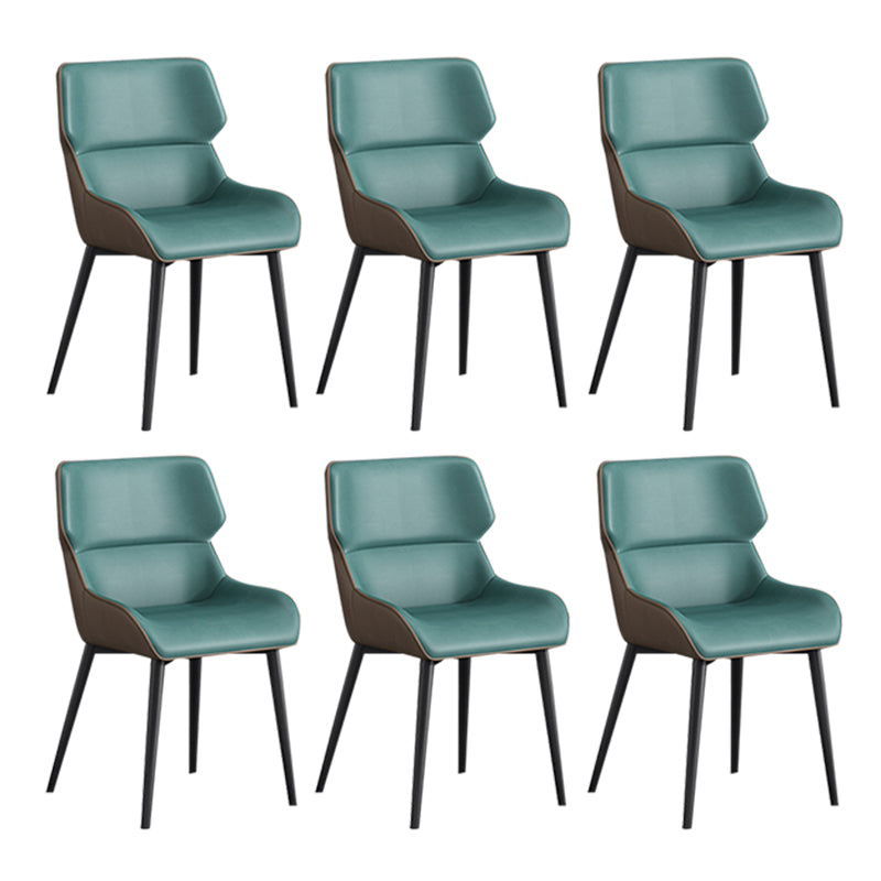 Modern Style Dining Chair Arm Dining Chair with Metal Legs for Kitchen Green 6 Piece Set Clearhalo 'Dining Chairs' 'Dining Tables & Seating' 'dining_chair' 'furn' 'furn_dining_chair' 'Furniture' 'Kitchen & Dining Furniture' 5910496
