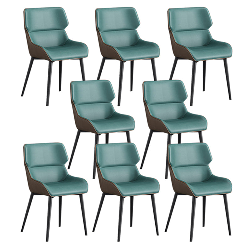 Modern Style Dining Chair Arm Dining Chair with Metal Legs for Kitchen Green 8 Piece Set Clearhalo 'Dining Chairs' 'Dining Tables & Seating' 'dining_chair' 'furn' 'furn_dining_chair' 'Furniture' 'Kitchen & Dining Furniture' 5910497