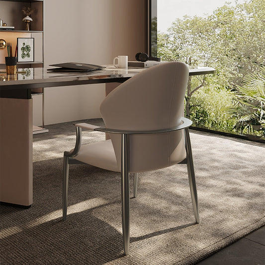 Modern Style Dining Chair Arm Dining Chairs with Metal Legs for Kitchen