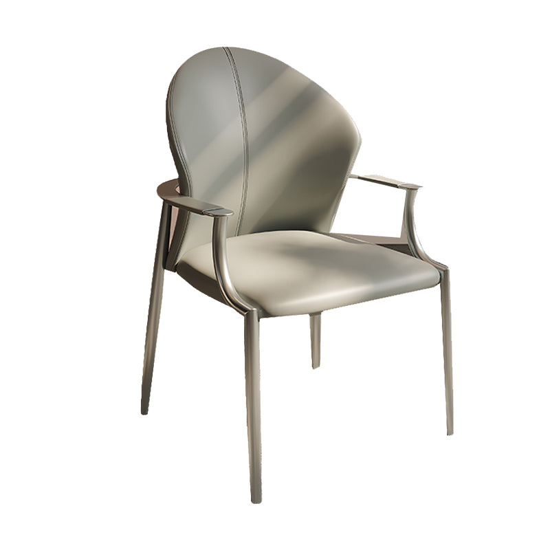 Modern Style Dining Chair Arm Dining Chairs with Metal Legs for Kitchen