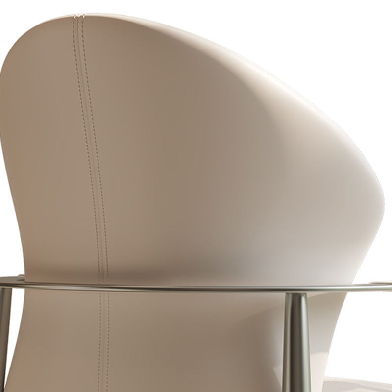 Modern Style Dining Chair Arm Dining Chairs with Metal Legs for Kitchen