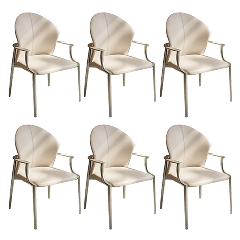 Modern Style Dining Chair Arm Dining Chairs with Metal Legs for Kitchen