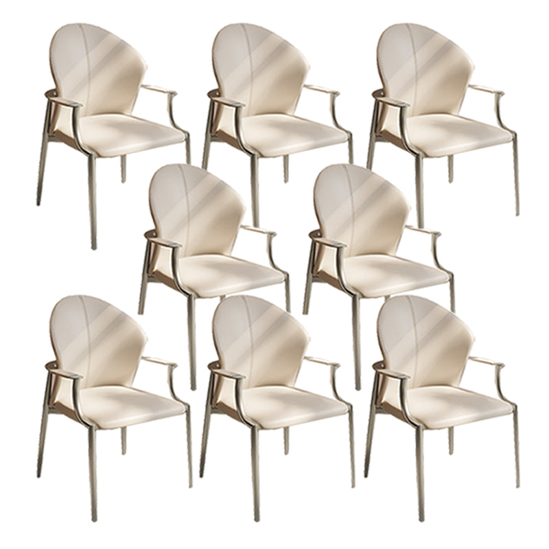 Modern Style Dining Chair Arm Dining Chairs with Metal Legs for Kitchen