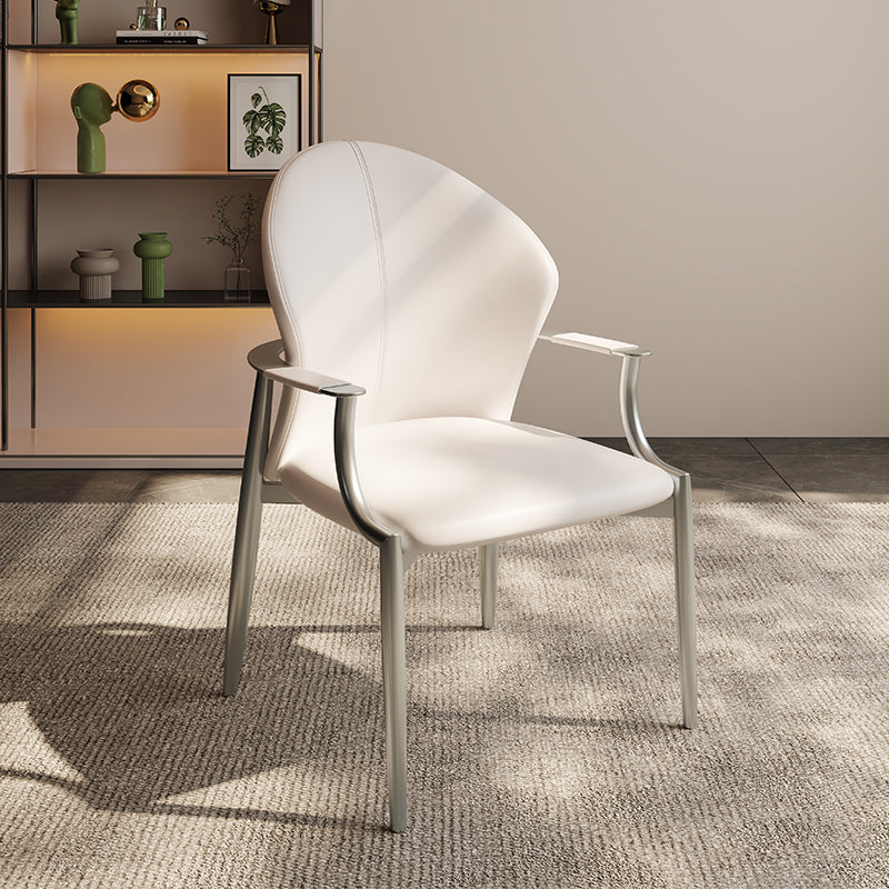 Modern Style Dining Chair Arm Dining Chairs with Metal Legs for Kitchen