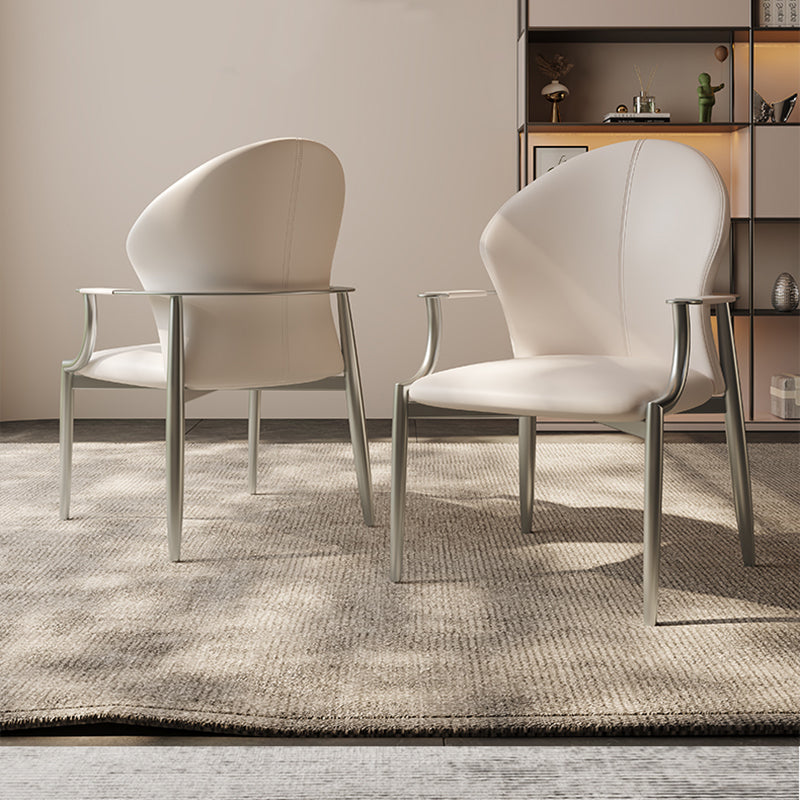 Modern Style Dining Chair Arm Dining Chairs with Metal Legs for Kitchen