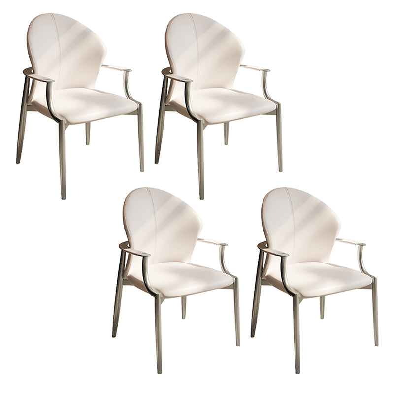 Modern Style Dining Chair Arm Dining Chairs with Metal Legs for Kitchen