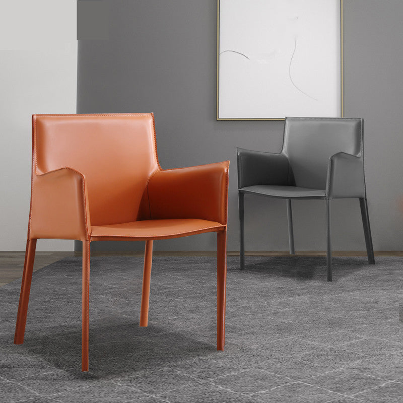 Upholstered Dining Room Chair Modern Style Faux Leather Arm Chair Clearhalo 'Dining Chairs' 'Dining Tables & Seating' 'dining_chair' 'furn' 'furn_dining_chair' 'Furniture' 'Kitchen & Dining Furniture' 5910567