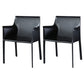 Upholstered Dining Room Chair Modern Style Faux Leather Arm Chair Black 2 Piece Set Clearhalo 'Dining Chairs' 'Dining Tables & Seating' 'dining_chair' 'furn' 'furn_dining_chair' 'Furniture' 'Kitchen & Dining Furniture' 5910568