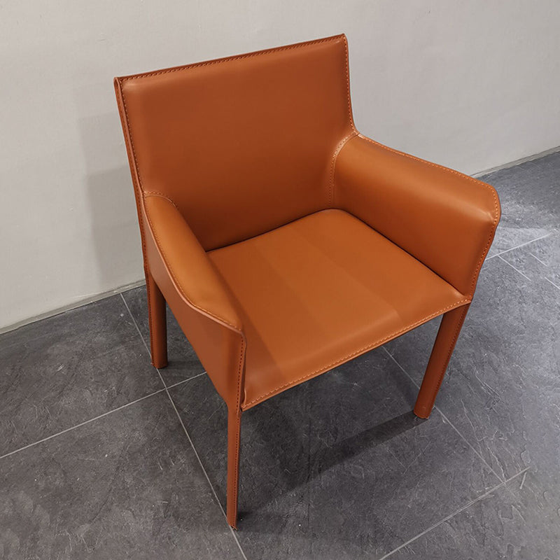 Upholstered Dining Room Chair Modern Style Faux Leather Arm Chair Clearhalo 'Dining Chairs' 'Dining Tables & Seating' 'dining_chair' 'furn' 'furn_dining_chair' 'Furniture' 'Kitchen & Dining Furniture' 5910569