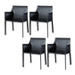 Upholstered Dining Room Chair Modern Style Faux Leather Arm Chair Black 4 Piece Set Clearhalo 'Dining Chairs' 'Dining Tables & Seating' 'dining_chair' 'furn' 'furn_dining_chair' 'Furniture' 'Kitchen & Dining Furniture' 5910571