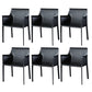 Upholstered Dining Room Chair Modern Style Faux Leather Arm Chair Black 6 Piece Set Clearhalo 'Dining Chairs' 'Dining Tables & Seating' 'dining_chair' 'furn' 'furn_dining_chair' 'Furniture' 'Kitchen & Dining Furniture' 5910572