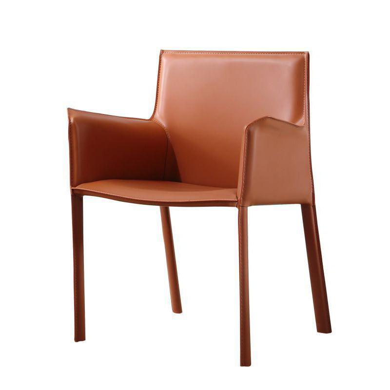 Upholstered Dining Room Chair Modern Style Faux Leather Arm Chair Clearhalo 'Dining Chairs' 'Dining Tables & Seating' 'dining_chair' 'furn' 'furn_dining_chair' 'Furniture' 'Kitchen & Dining Furniture' 5910574