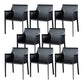 Upholstered Dining Room Chair Modern Style Faux Leather Arm Chair Black 8 Piece Set Clearhalo 'Dining Chairs' 'Dining Tables & Seating' 'dining_chair' 'furn' 'furn_dining_chair' 'Furniture' 'Kitchen & Dining Furniture' 5910575