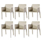 Upholstered Dining Room Chair Modern Style Faux Leather Arm Chair Khaki 6 Piece Set Clearhalo 'Dining Chairs' 'Dining Tables & Seating' 'dining_chair' 'furn' 'furn_dining_chair' 'Furniture' 'Kitchen & Dining Furniture' 5910581