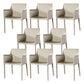 Upholstered Dining Room Chair Modern Style Faux Leather Arm Chair Khaki 8 Piece Set Clearhalo 'Dining Chairs' 'Dining Tables & Seating' 'dining_chair' 'furn' 'furn_dining_chair' 'Furniture' 'Kitchen & Dining Furniture' 5910584