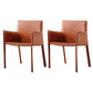 Upholstered Dining Room Chair Modern Style Faux Leather Arm Chair Orange 2 Piece Set Clearhalo 'Dining Chairs' 'Dining Tables & Seating' 'dining_chair' 'furn' 'furn_dining_chair' 'Furniture' 'Kitchen & Dining Furniture' 5910586