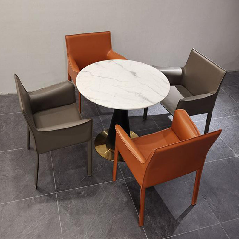 Upholstered Dining Room Chair Modern Style Faux Leather Arm Chair Clearhalo 'Dining Chairs' 'Dining Tables & Seating' 'dining_chair' 'furn' 'furn_dining_chair' 'Furniture' 'Kitchen & Dining Furniture' 5910591