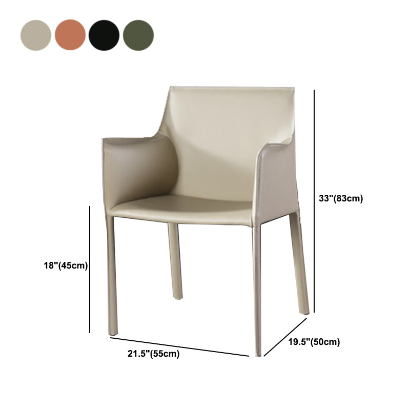Upholstered Dining Room Chair Modern Style Faux Leather Arm Chair Clearhalo 'Dining Chairs' 'Dining Tables & Seating' 'dining_chair' 'furn' 'furn_dining_chair' 'Furniture' 'Kitchen & Dining Furniture' 5910598
