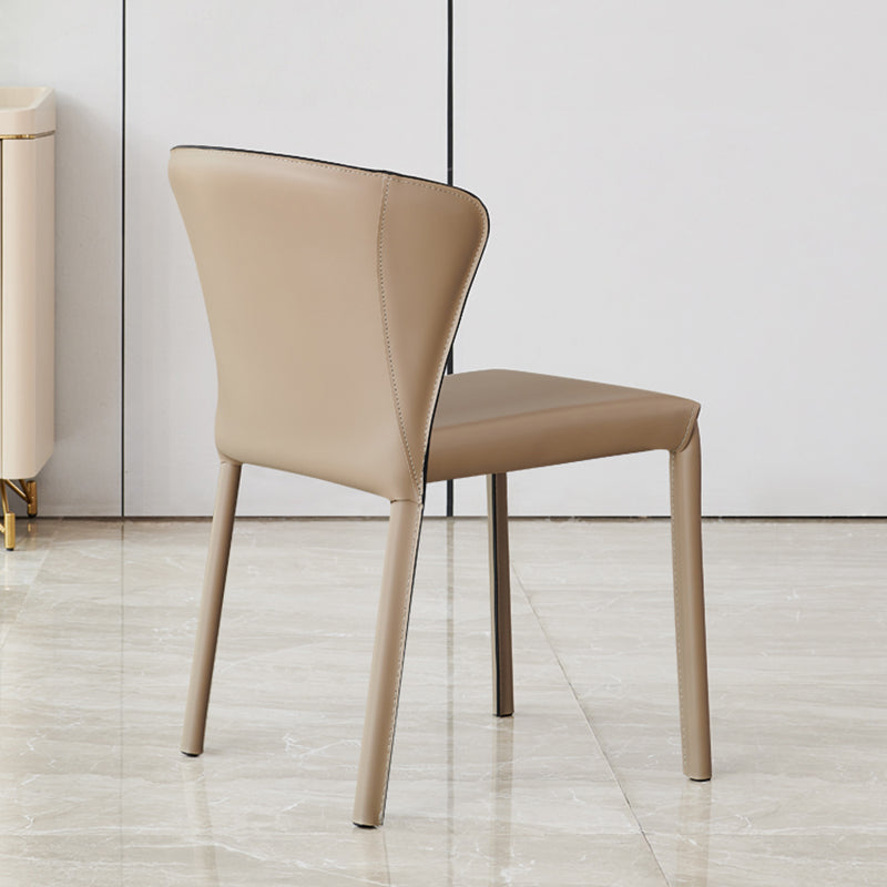 Silla de comedor moderna de comedor con brazos con patas de metal para cocina